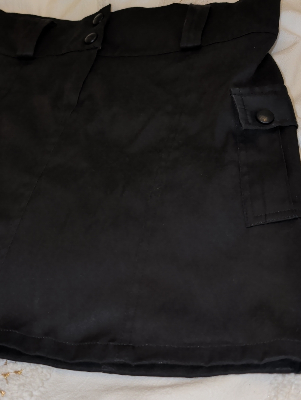 Kickers Black Mini Skirt with Buttoned Cargo Pocket